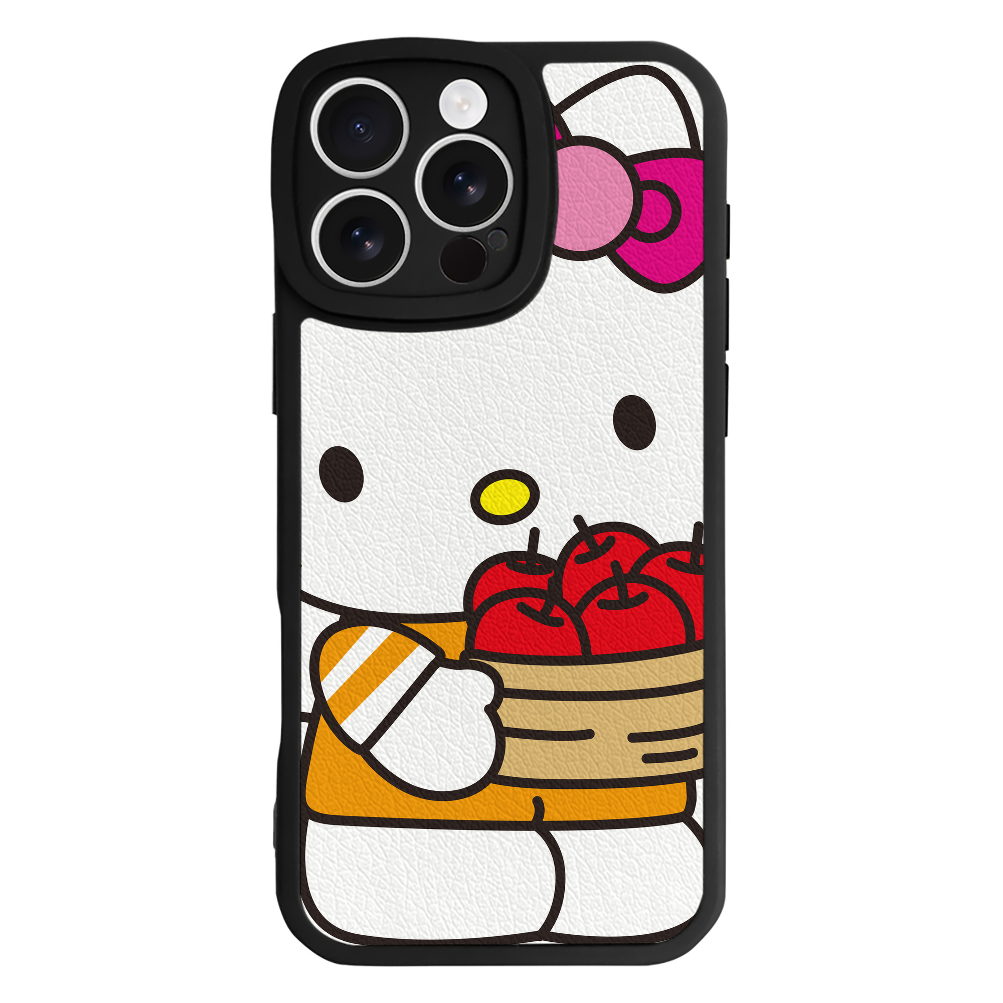 （画像用） Hello Kitty ハローキティ 【iPhone 16シリーズ対応】シリコンスマホケース（レザー調） 材質：シリコン